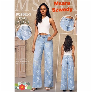 Jeansy szerokie nogawki  XS-XL