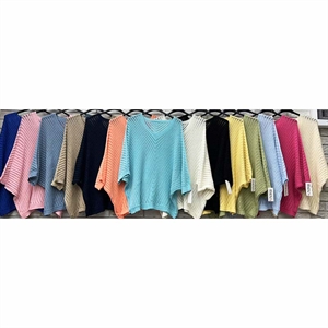 Sweter damski z dekoltem w serek