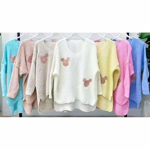 Sweter damski z dekoltem w serek