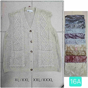 Kamizelka swetrowa zapinana na guziki  XL/2XL-2XL/3XL