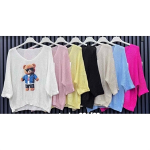 Sweter damski z dekoltem w serek