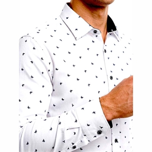 Koszula męska eleganckie we wzór krój slim fit produkt Turecki  M-2XL