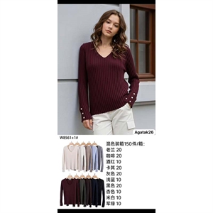 Sweter damski z dekoltem w serek