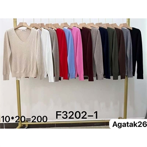 Sweter damski z dekoltem w serek