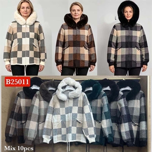 Sweter damski rozpinany na zamek z kapturem