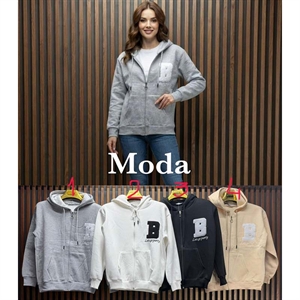 Bluza damska rozpinana na zamek z kapturem produkt Włoski  S-XL
