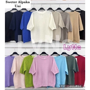 Sweter damski z krótkim rękawem z alpaki