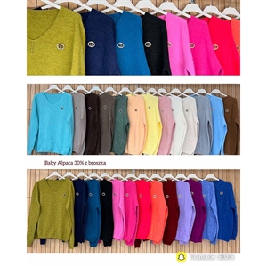Sweter damski z dekoltem w serek