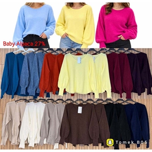Sweter damski z dekoltem w serek