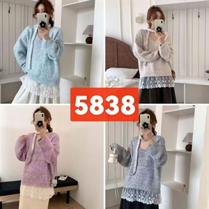 Sweter damski z dekoltem w serek