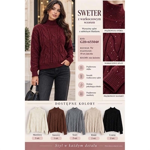 Sweter damski z warkoczowym wzorem
