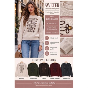 Sweter damski z ozdobnym motywem