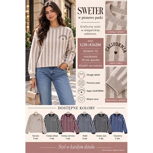 Sweter damski w pionowe paski