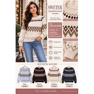 Sweter damski z geometrycznym wzorem