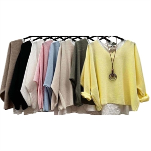 Sweter damski z dekoltem w serek