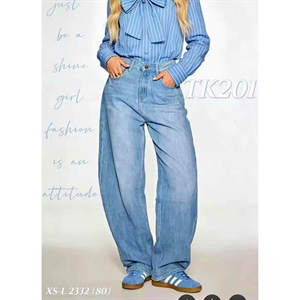 Jeansy szerokie nogawki  XS-L