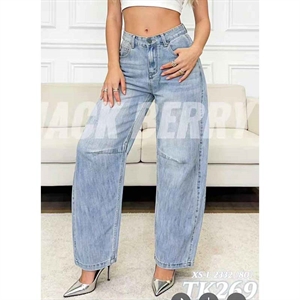 Jeansy szerokie nogawki  XS-L