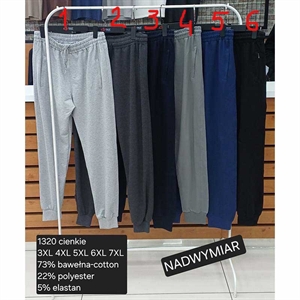 Spodnie dresowe cienkie męskie produkt Turecki Big Size  3XL-7XL