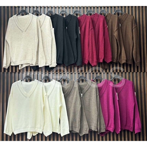 Sweter damski z dekoltem w serek