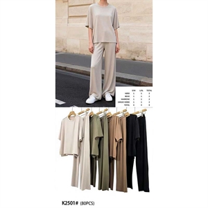 Komplet Bluzka + Spodnie szerokie nogawki  S/M-L/XL