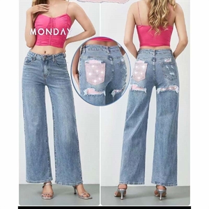 Jeansy szerokie nogawki  34-42