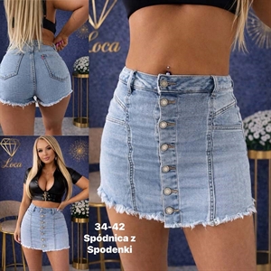 Szorty jeansowe imitujące spódnicę  34-42