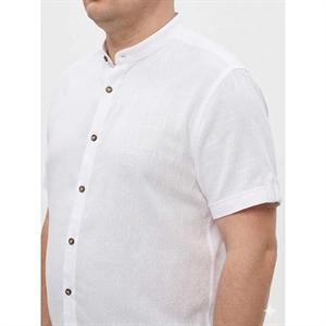 Koszula męska ala len na stójce krótki rękaw krój regular fit produkt Turecki  L-3XL