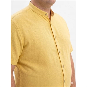 Koszula męska ala len na stójce krótki rękaw krój regular fit produkt Turecki  L-3XL