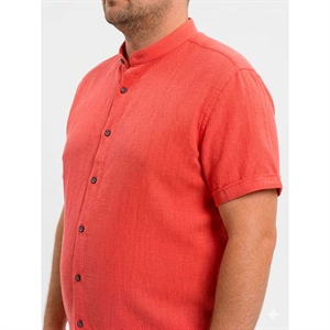 Koszula męska ala len na stójce krótki rękaw krój regular fit produkt Turecki  L-3XL