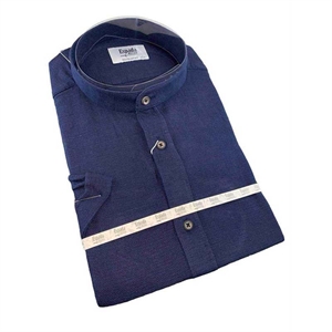 Koszula męska ala len na stójce krótki rękaw krój regular fit produkt Turecki  L-3XL