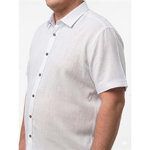 Koszula męska ala len kołnierzyk krótki rękaw krój regular fit produkt Turecki  L-3XL