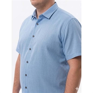 Koszula męska ala len kołnierzyk krótki rękaw krój regular fit produkt Turecki  L-3XL