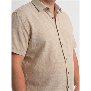 Koszula męska ala len kołnierzyk krótki rękaw krój regular fit produkt Turecki  L-3XL