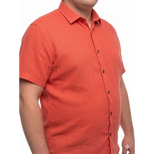 Koszula męska ala len kołnierzyk krótki rękaw krój regular fit produkt Turecki  L-3XL