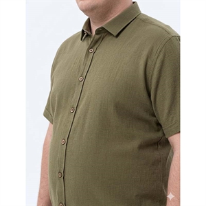 Koszula męska ala len kołnierzyk krótki rękaw krój regular fit produkt Turecki  L-3XL