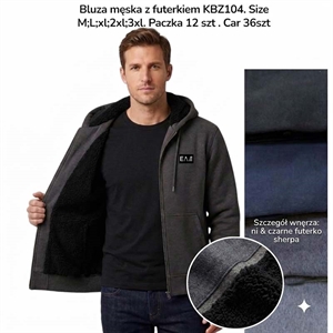 Bluza męska z futerkiem  M-3XL