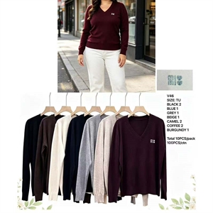 Sweter damski z dekoltem w serek