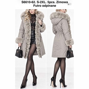 Kurtka damska zimowa futro  S-2XL