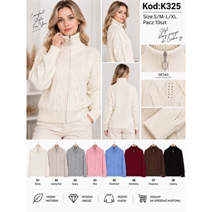 Sweter damski rozpinany na zamek  S/M-L/XL