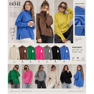 Sweter damski z golfem  S/M-L/XL