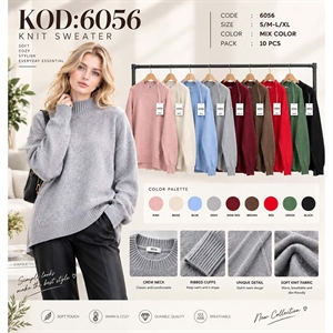 Sweter damski okrągły  S/M-L/XL