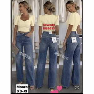 Jeansy szerokie nogawki Msara  XS-XL