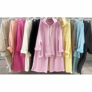 Komplet Bluzka + Spodnie szerokie nogawki produkt Włoski