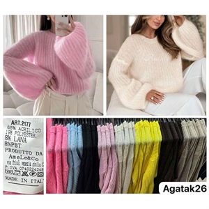 Sweter damski okrągły - Produkt Włoski