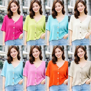 Sweter damski z krótkim rękawem