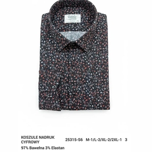 Koszula męska z cyfrowym nadrukiem elastanu produkt Turecki  M-2XL