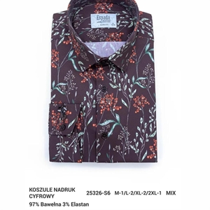Koszula męska z cyfrowym nadrukiem elastanu produkt Turecki  M-2XL