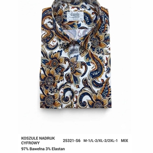 Koszula męska z cyfrowym nadrukiem elastanu produkt Turecki  M-2XL