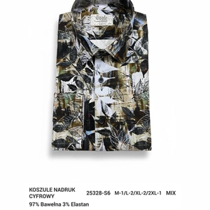 Koszula męska z cyfrowym nadrukiem elastanu produkt Turecki  M-2XL