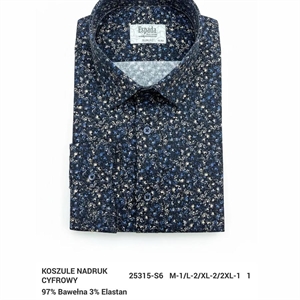 Koszula męska z cyfrowym nadrukiem elastanu produkt Turecki  M-2XL